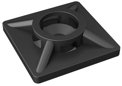 100 Pezzi Supporto Autoadesive per Fascette, Set Di Fascette Nylon Supporto, Nero Intervisio Supporto Autoadesive, Organizzatore Cavi, Ferma Cavi Adesivi per l'ufficio Domestico, 20 mm x 20 mm
