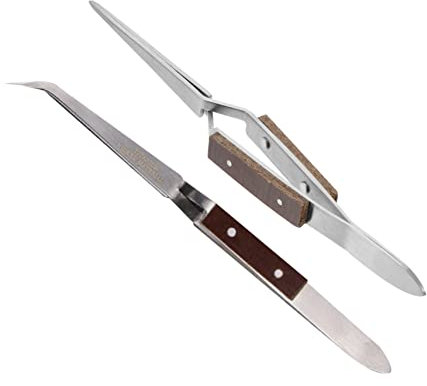 Uonlytech 2pezzi Pinzette Inossidabile e Dritta Saldatura Antistatici e Riparazioni Domestiche