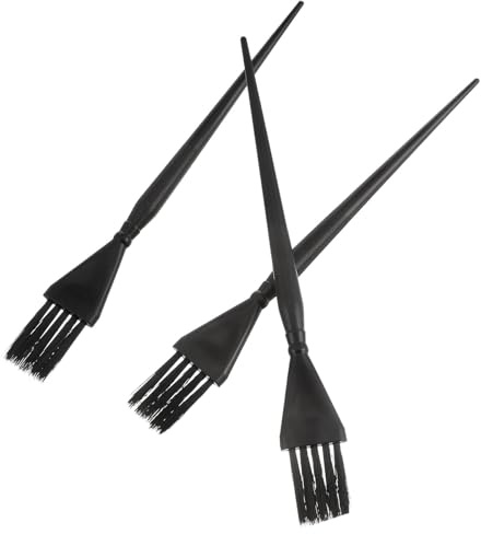 Hohopeti Pennelli per Tintura Chioma in PC Nero Strumenti Professionali Set 3 per Applicazione Uniforme e Comfort D'uso per Salone e Fai da Te Personale Colore Casuale