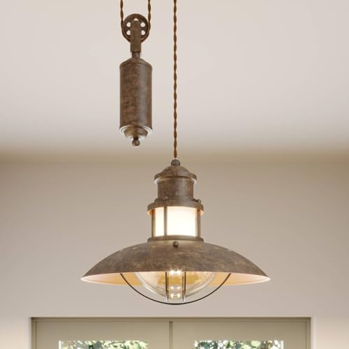 Lindby Ceiling Light Louisanne dimmable (Maritime) in Brown Made of Metal for e.g. Hallway (1 Light Source, E27) from Pendant Lighting lamp Hanging Ceiling