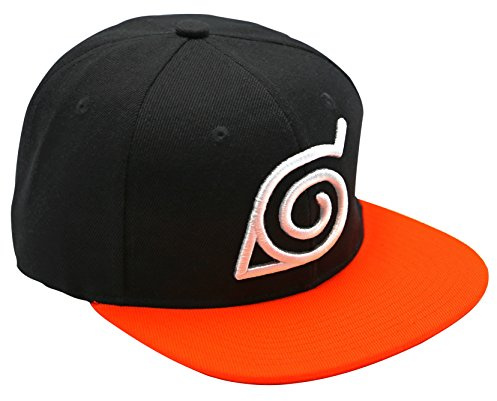 ABYstyle NARUTO SHIPPUDEN - Casquette snapback Konoha - Noir et Orange - Taille unique