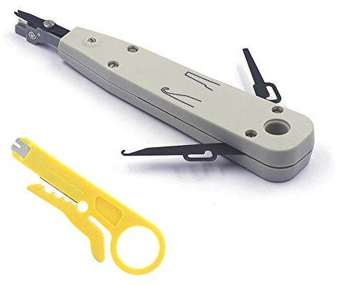 VCE G602 LSA Auflegewerkzeug, Lsa Plus Auflegewerkzeug, Anlegewerkzeug Krone, Auflegewerkzeug Netzwerk für Netzwerkdosen, Patchfelder, Auf und Unterputzdosen, Verlegekabel mit Drahtschneider (Grau)