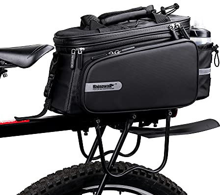 HUNTVP Bike Trunk Bag Expandable 11-30L Rack Bags Bike Pannier Bags Rear Seat Bag Handbag for Bicycle Cargo Rack Saddle Bag Bicycle Commuter Shoulder Luggage Bag