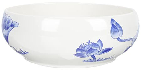 YARNOW Blumentopf Keramik Hydroponische Blumenschale Ovale Bonsaischale Terrassenteich Pflanzer Topf Schüssel Gartenschale für Seerose Lilien Lysimachia Garten Balkon Wohnzimmer Tischdeko 20cm