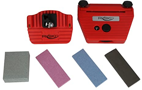 Kantenschärfer Set Multi für Ski und Snowboard Kante inkl. Seitenwangenhobel - Aluoxyd Steine und Schleifgummi