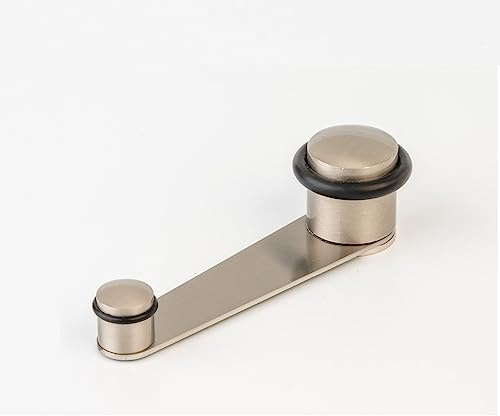 AZERODESIGN - Butées pour portes au sol - Support de porte - Butée de porte au sol - Retenue de porte pivotante - Pour portes 50 mm - Comprend des vis - Vis au sol - Cheville extensible (nickel SAT)