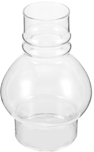 Healifty Pantalla transparente para lámpara de aceite, cristal cilíndrico de repuesto para lámpara de petróleo, antiviento, pantalla para iluminación interior, lámpara de mesa, 15,5 cm