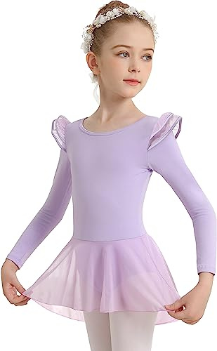 DANSHOW Mädchen Ballett-Trikot mit langen Ärmeln für der Tanz(23823-09-M)