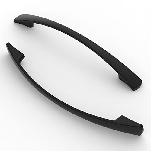 FURNIWARE 5 Stück Möbelgriffe, 128mm Lochabstand Schrankgriffe Küchengriffe für Schränke und Schubladen - Matt Schwarz