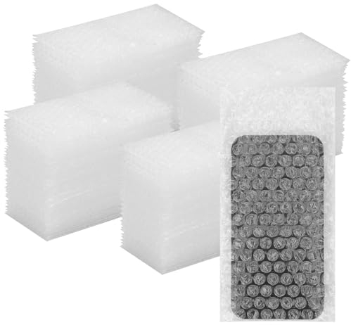 Luftpolsterbeutel, 10,2 x 20,3 cm, transparent, Luftpolstertaschen für Umzug, Versand und Lagerung, doppelwandige Polsterbeutel, verdickte, stoßfeste Schaumstoffbeutel, 200 Stück