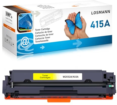 LOSMANN 415A Toner Kompatible für HP 415A 415X W2032A W2032X Tonerkartusche Ersatz für Color Laserjet Pro MFP M479fdw M479fnw M479fdn M479dw M454dn M454dw M479 M454 (Gelb)