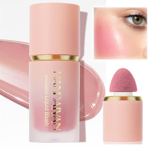 HERBENJOY Cream Blush Soft Blushers For Cheeks Make Up Skin Tint Liquid Blush For Mature Skin,Lightweight Breathable Feel,Dewy Finish Smudge Proof (01LOVECAKE)