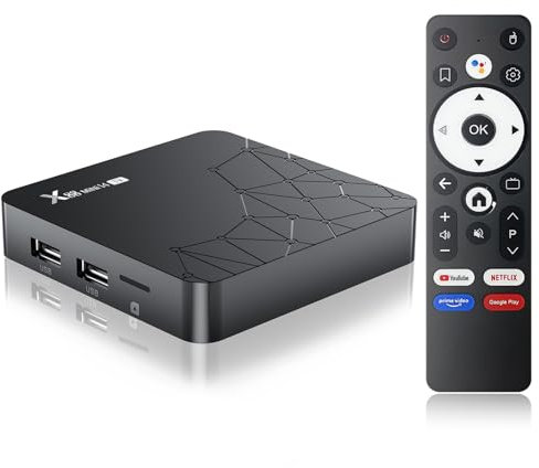 Android TV Box 14.0, 2025 8K Android Box 2nd Gen mit RAM 2 Go ROM 16 Go WiFi6 Enternet 10/100M Bluetooth 5.0 USB3.0 Soporte 3D HD 8K Boitier TV Android
