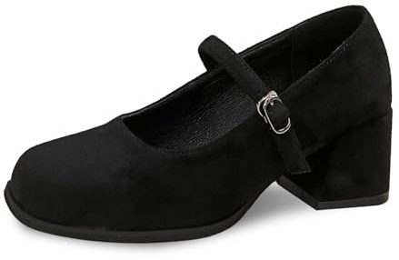Pumps - Zapatos tirolés para mujer, de terciopelo, con correas, elegantes, con correa en el tobillo, para bodas, Oktoberfest y fiestas, Negro , 41 EU