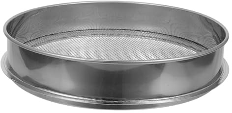NUOBESTY Tamiz de Acero Inoxidable para Tierra - Tamiz Redondo de 30 cm (12) para Compost, Grava, Tierra para bonsáis y Arena - Malla metálica para jardín, Acuario y jardinería