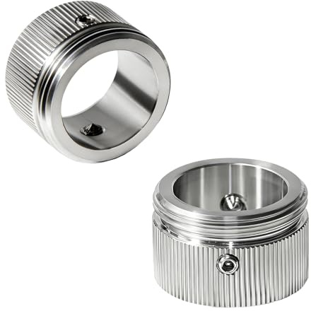 ARWIG Lot de 2 Adaptateurs de Vanne de Chauffage M30x1,5 en Acier Inoxydable, avec 2 Clés et 4 Vis, Tête de Thermostat de Radiateur avec Adaptateur RA (Rayé)