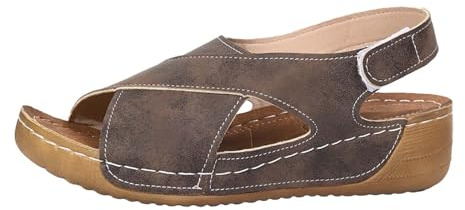 Women's Beach Sandals – Women's Wedge Mules Summer Comfortable Slip-On Sandal Openwork Mule Open Toe Sandalette Breathable Casual Shoe Nude Walking Feet Sandalette