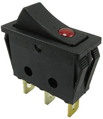 daier Einbau Wippschalter, 15A 250VAC, 30.5 * 10.6 * 21mm Wippe beleuchtet, weiß oder Schwarz (Schwarz)