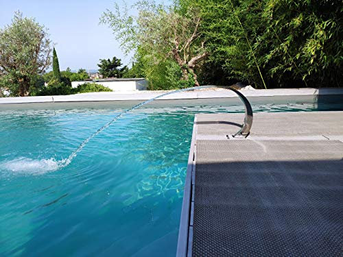 CASCADES-INOX 304 Fontaine Piscine Bassin Modèle Mini Cobra Hauteur 35cm / Largeur 10,5cm / Profondeur 33cm