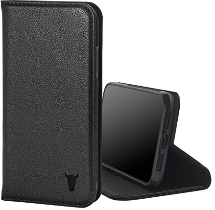 TORRO Leather Case Compatible with iPhone 11 – Genuine Leather Wallet Case/Cover with Card Holder and Stand Function (Black)