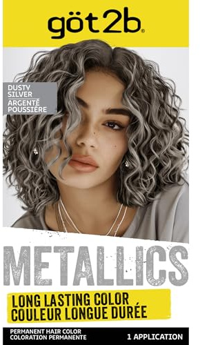 Got2b Metallics Permanent Hair Color, M72 Dusty Silver