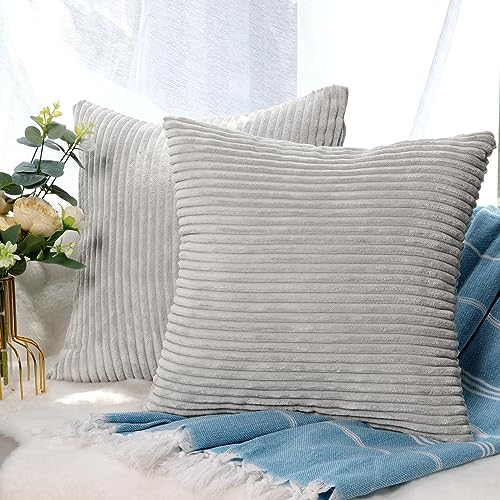 CALIYO Kissenhülle Kord Uni 2er Set, Kissenbezug 40x40 Kissenbezüge für Zierkissen Dekokissen Sofakissen Couchkissen in vielen Farben.
