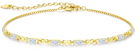 CDE Gold Armband Damen 925 Sterling Silber 14k Vergoldet Zirkonia Infinity Armbänder Damen Verstellbar Armkette Schmuck Muttertag Valentinstag Geburtstag Weihnachten Geschenke für Sie Frauen Mama