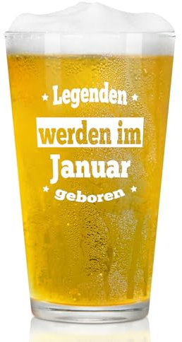 Joymaking Bierglas Geschenke für Männer, Geburtstagsgeschenk für Männer, Männer Geburtstagsgeschenke im Januar, Sinnvolle Lustige Geschenke für Männer Papa Freund Mitarbeiter Sohn Opa 15oz