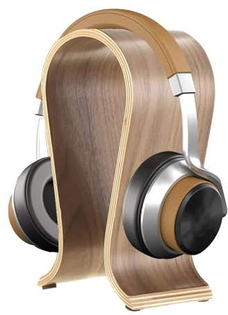 Pummny Supporto per Cuffie in Legno, Reggi Cuffie da Gaming, Antiscivolo, Supporto per Cuffie da Gioco per Desktop