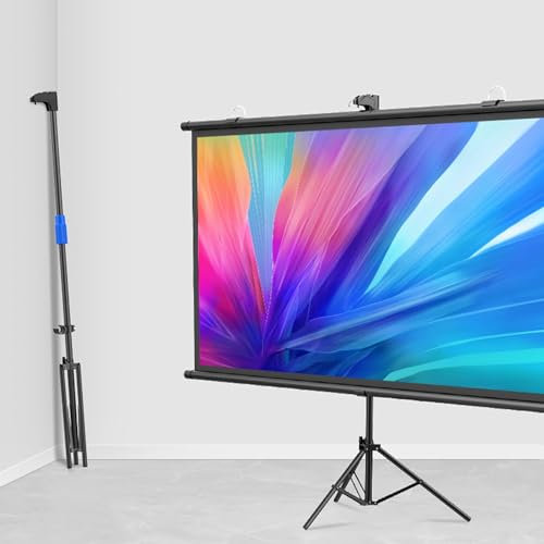 Schermo di proiezione 60 Pollici formato 4:3/ 16:9, telo proiettore con piedistallo treppiede per videoproiettore Full HD 3D 4K, Home cinema theater ufficio Schermo Proiettore ( Size : 60 (4:3) )