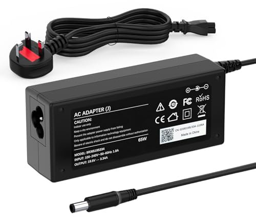 65W Laptop Charger Compatible with Dell Latitude E6420 E6430 E6440 E7470 E7440 E7270 E7240 E5250 E5270 E5440 E5470 5400 5480 5490 7400 7480 7490 LA65NM130 HA65NM130 Power Supply Adapter 7.4 x 5.0mm