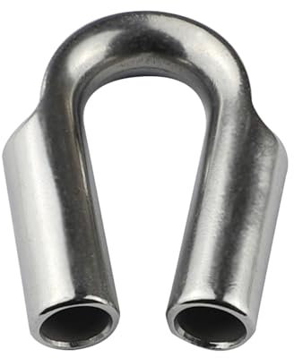 Drahtseilkausche,Drahtseil-Kabelkausche - Kausche aus Edelstahl-Drahtseilrohr,Drahtseilkettenkausche für Drahtseilkabel, Schienenklemmen, Regalwerkzeug