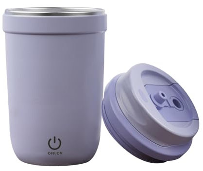 MiOYOOW Selbstrührender Becher, Magnetischer Kaffeemixerbecher, USB-Aufladung, Automatische Mischen Kaffeetasse mit Deckel, Becherbürste und Strohhalm für Zuhause, Auf Reisen und Im Büro