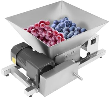 Electric Fruit & Apple Crusher, 4L Stainless Steel Fruit Crusher, 110V 60W Automatic Fruit Grinding Crushers for Wine & Cider Pressing, Large Bread & Brown Sugar Grinder