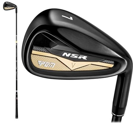 Clubs de golf pour homme 7# Fer simple en acier inoxydable haute capacité Désalignement centre de gravité bas pour droitier (#7, tige carbone R)