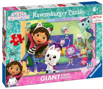 Ravensburger Gabby's Dollhouse 60 Piece Giant Floor Jigsaw Puzzle for Kids Age 4 Years Up - Educational Toys & Games for Children
