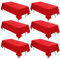 6er-Pack rechteckige Tischdecken, 153 x 260 cm rote Tischdecke, Polyester-Tischdecke für 1,8 m große rechteckige Tische, Flecken- und knitterfrei, waschbare Stoff-Tischdecken für Hochzeit, Restaurant