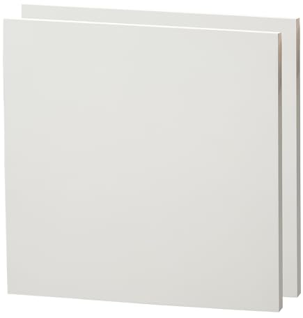 2 pannelli per pittura in legno, 50 x 50 cm, colore bianco, innescato, profondità 1,9 cm, MDF con cornice in pino, base in legno, per dipingere, fai da te