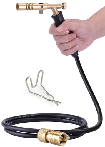 TAUSOM Propane Torch Hose Kit 3.93ft MAPP Gas Torch Head 3600°F Soldering