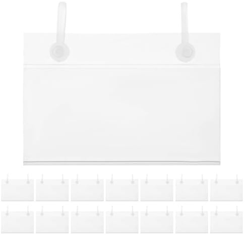 VILLFUL Lot De 20 Porte-Étiquettes Transparente Avec Fermeture Double Pression Clips D'Étiquettes De Prix Pour Paniers Étagères Support Prix Clair Pour Magasins Cuisine Et Marché