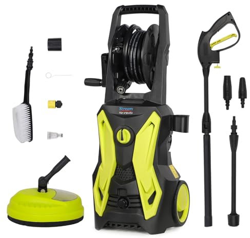 Pressure Washer 2000W 150Bar 450L/H Jet Washers Pressure Washers with Adjustable Nozzle,Portable Electric Power Washer with Patio Cleaner,brush for Fences,Driveways and Car.