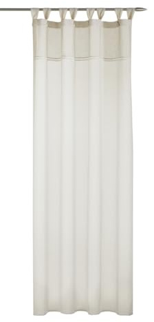 Sehlbach Rideau prêt à Poser avec Passants, Etamine avec Broderie, Beige, 135 x 245 cm, Rideaux, Tissu Transparent, Montage Facile, Certifié Oeko-Tex, Accents de Style, Atmosphère agréable