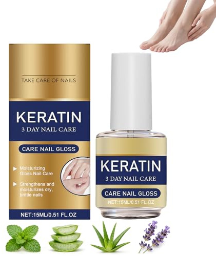 Keratin 3 Day Nail Care Oil, Nails Strengthener for Weak & Damaged Nails, Nail Growth and Strengthener Cuticle Oil for Hands, Feet & Toes, Strengthening Oils Treatment for Brittle Nai/ls (1)