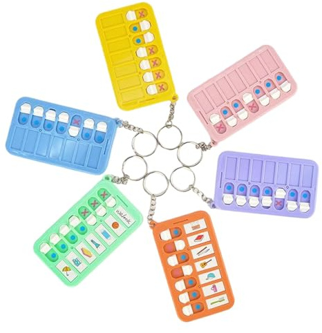 Pyralidsg 6 Piezas Tablero de Lista de Verificación, 10 x 5.8CM Portátil To Do List con Llavero, Reutilizable Tableros de Memorando de Tareas, para Niños Programar Recordatorio de Planificación