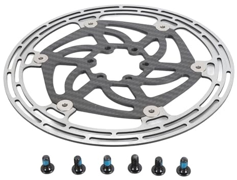 Cykelbromsskiva Ultralätt ihålig kolfiber flytande rotor Cykelbromsskiva med 6 skruv för mountainbikecykel Premiummaterial Lätt att installera Lättviktsdesign för