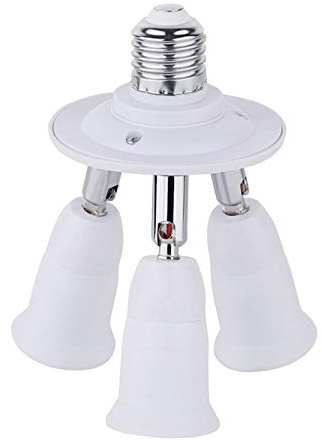 Adaptateur E27 3 en 1 pour Studio, Douille Triple a Vis pour Ampoules LED, Support de Plafonnier de Trois Lampes, Douille Multiple E27 pour Lampe UV Disco, Blanc