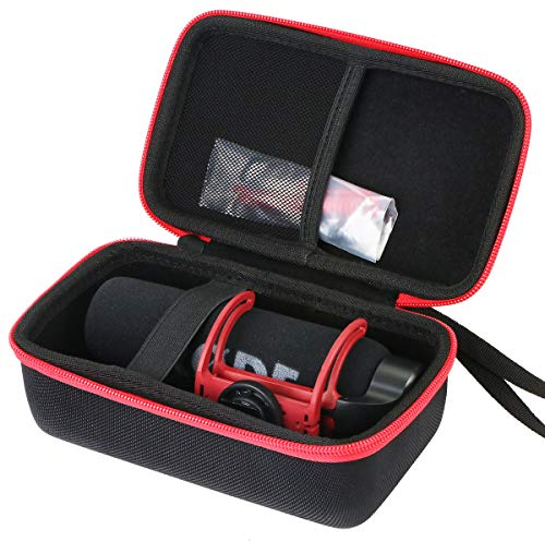 Aenllosi Storage Case for Rode VideoMic GO On Camera Microphone - Black/Red(only case)