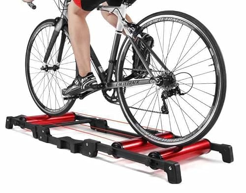 GBHJJ Indoor-Fahrrad-Rollentrainer-Ständer, Roller-Bike-Trainer, Verstellbarer Fahrradtisch, leise Übung, Fitness mit Fußpedal, geeignet für 24–29 Zoll Mountainbike/700C Rennrad