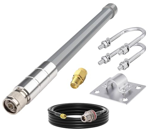 YILIANDUO 3,5 dBi 2,4 GHz LoRa Antennen Set Helium Antennen N-Typ Stecker Omni Glasfaserantenne + verlustarmes RP-SMA auf N Adapter Koaxialkabel 3m für RAK HNT Helium Netzwerkgeräte Bobcat Hotspots