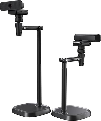 TomGear Webcam-Ständer, Kamerahalterung, Handy-Ständer für Webcam C925e, C922x, C922, C930e, C930, C920, C615, Brio 4K, DSLR-Kamera, rechtes Licht mit 6,35 mm Gewinde (Schwarz)